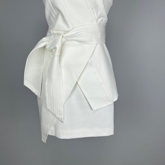 Cameo Wrap It Up Womens Halter Mini Dress Ivory Belted Faux Wrap size Small - Picture 6 of 16